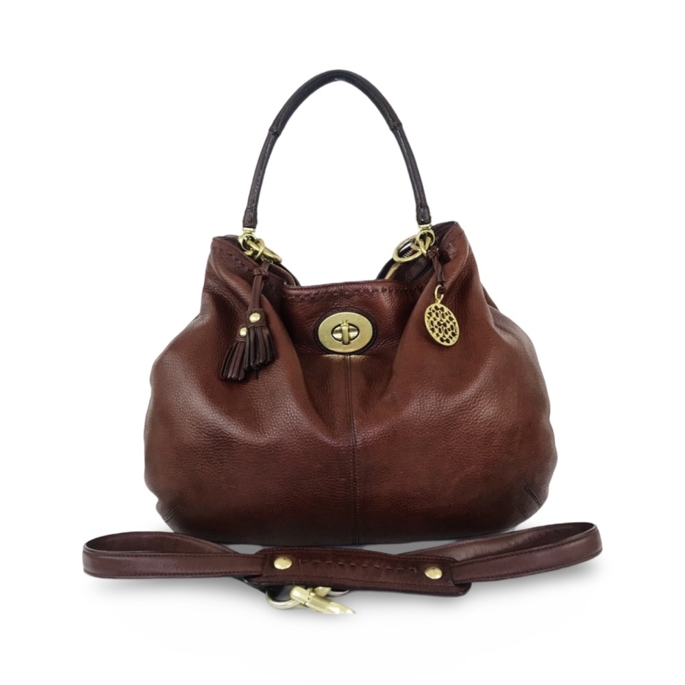 RARE! Coach XL Alexandra Leather Convertible Hobo Shoulder to Crossbody Bag